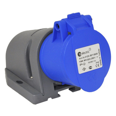 Розетка силова настінна 16А/3 (2Р+РЕ) IP44, TP electric (3120-307-0900), 62-66-02