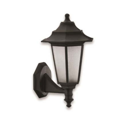 Світильник парковий FLORA, настін. з ніжкою, 40W, E27, IP44, ударост. PC/PP, чорний, (016 038 010117, 38-52-24
