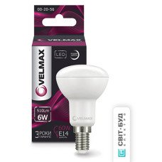 LED лампа VELMAX V-R50, 6W, 220V, E14, 4100K, 510Lm, ЕМС