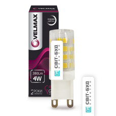 LED лампа VELMAX V-G9, 4W, G9, 4500K, 380Lm, кут 360°