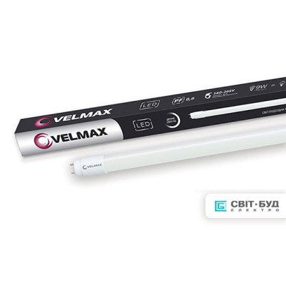 LED лампа Velmax V-T8, 9W, 600мм, G13, 6200K, 900Lm, 25-10-06