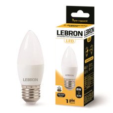  LED лампа LEBRON L-C37, 8W, 220V, Е27, 4100K, 720Lm