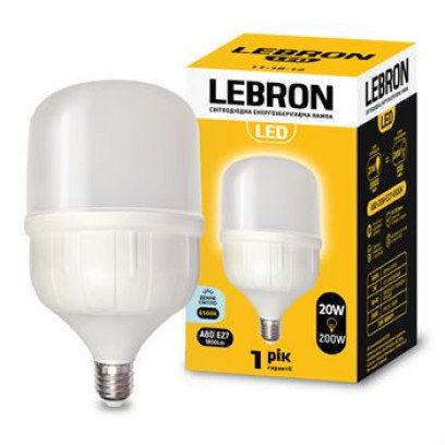 LED лампа LEBRON L-А100, 30W, Е27, 6500K, 2550Lm ., 11-18-17