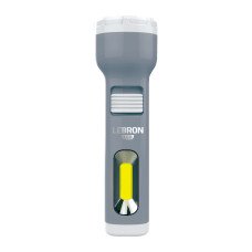 LED ліхтар ручний акумуляторний LEBRON L-HL-30, ABS, сірий, 1W + 1W COB, USB, 1200mAh Li-Ion