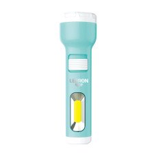 LED ліхтар ручний акумуляторний LEBRON L-HL-31, ABS, зелений, 1W + 1W COB, USB, 1200mAh Li-Ion