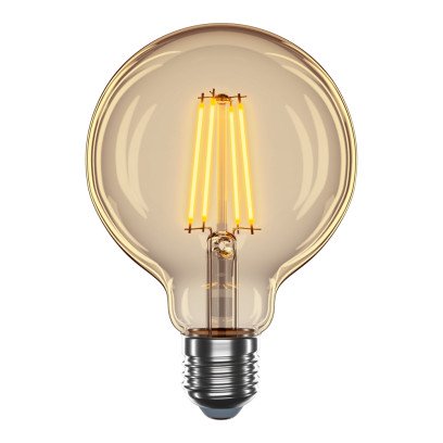 LED лампа VELMAX V-Filament-Amber-G95, 4W, E27, 2200K, 400Lm, 21-46-13