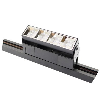 Трековий лінійний поворотній LED світильник VELMAX V-TRL-LA, 10W, 800Lm, 3000K, 220V, чорний, 25-31-62