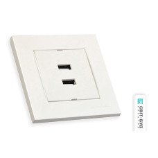 Розетка 2гн USB горизонтальна , RITA, Mutlusan, білий, (2220 449 0101)