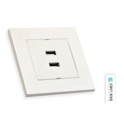Розетка 2гн USB горизонтальна , RITA, Mutlusan, білий, (2220 449 0101), 47-01-45