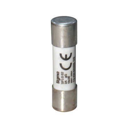 Запобіжник плавкий трубчастий SIGMA тип gG, 10х38мм, 2А (SFLG02), 55-73-01