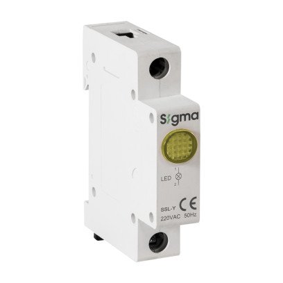 Індикатор світлосигнальний модульний SIGMA 220V AC, жовтий (SSL-Y220A), 55-73-66