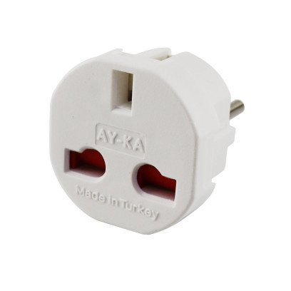 Адаптер "американка" 13А, белый, AY-KA, (77 141 00), 62-23-10