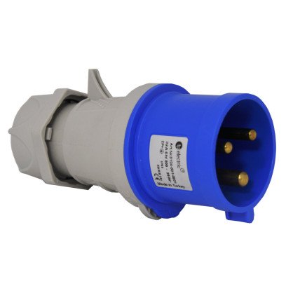 Вилка силова 32А/3 (2Р+РЕ) IP44, TP electric (3124-301-0901), 62-67-20