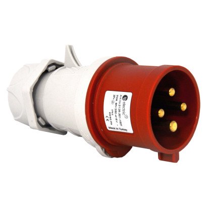 Вилка силова 32А/4 (3Р+РЕ) IP44, TP electric (3126-301-1601), 62-67-60