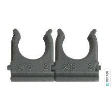 Хомут-кліпси для гофротруби d 25 мм, сірі, (100шт)