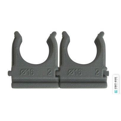 Хомут-кліпси для гофротруби d 32 мм, сірі, (25шт), 66-58-42