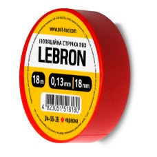 Ізострічка ПВХ Lebron 18 мм х  18м,  червона
