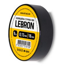Ізострічка ПВХ Lebron 18 мм х  18м,  чорна