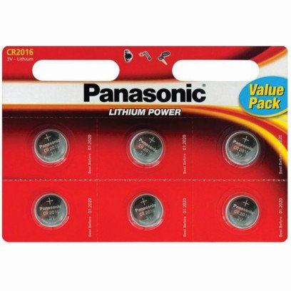 Батарейка CR-2016  Lithium, 3V, PANASONIC (CR-2016EL/6B), 75-11-06