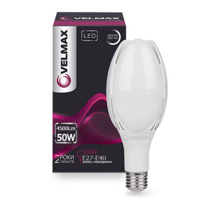 LED лампа VELMAX V-M108, 50W, Е27-E40, 6500K, 4500Lm, 21-90-55