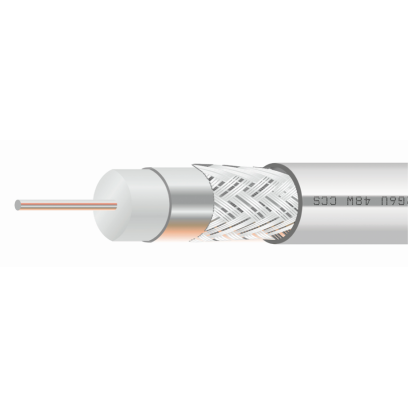 Кабель MARSO коаксіальний TV RG6U, CCS, 32W, 75 Ом, білий, 53-45-00
