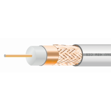 Кабель MARSO коаксіальний TV RG6U, Cu, 48W обмед., 75 Ом, білий