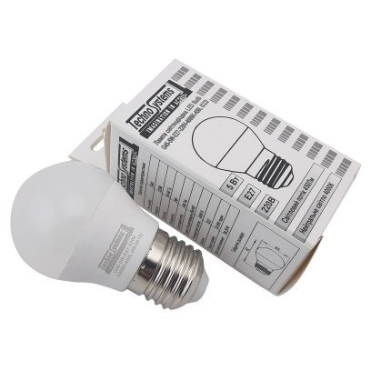 Светодиодная лампа LED Bulb-G45-5W-E27-220V-4000K-530L GOLDEN TNSy, TNSy5000037