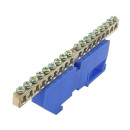 Шина изолированная «N» на DIN-рейку ШЛИ6х9-18 синий TNSy, TNSy5500187