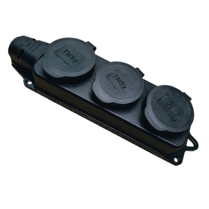 Розетка тримісна із захисними кришками RUBBER IP44 TNSy, TNSy5000077