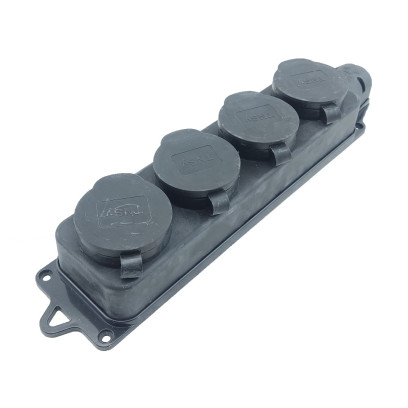 Розетка чотиримісна із захисними кришками RUBBER IP44 TNSy, TNSy5000078