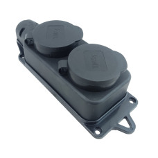 Розетка двомісна із захисними кришками RUBBER IP44 TNSy