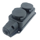 Розетка двомісна із захисними кришками RUBBER IP44 TNSy, TNSy5000076