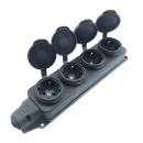 Розетка чотиримісна із захисними кришками RUBBER IP44 TNSy, TNSy5000078