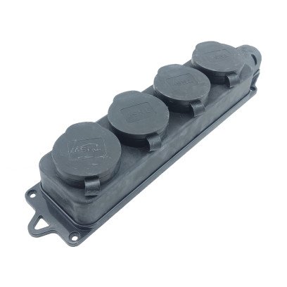 Розетка четырехместная с защитными крышками RUBBER IP44 TNSy, TNSy5000078