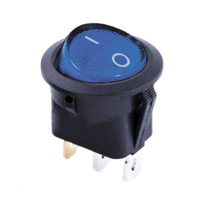 KCD1-8-101N BL/B 220V Перемикач 1 клав. круглий синій з підсвічуванням TNSy, TNSy5500739