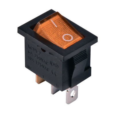 KCD1-2-101N Y/B 220V Перемикач 1 клав. (жовтий) з підсвічуванням TNSy, TNSy5500690