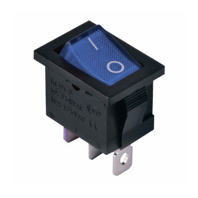 KCD1-2-101N BL/B 220V Перемикач 1 клав. (синій) з підсвічуванням TNSy, TNSy5500691