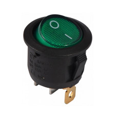 KCD1-5-101N G/B  220V Перемикач 1 клав, круглий зелений з підсвічуванням TNSy