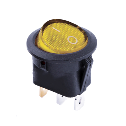 KCD1-8-101N Y/B 220V Перемикач 1 клав. круглий жовтий з підсвічуванням TNSy, TNSy5500738