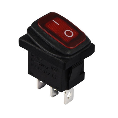 KCD1-2-101WN R/B 220V Переключатель 1 клав. (красный) с подсветкой TNSy, TNSy5500695