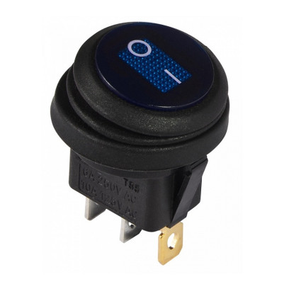 KCD1-8-101WN BL/B 220V Переключатель 1 клав. круглый влагозащищенный синий с подсветкой TNSy, TNSy5500753