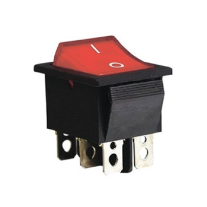 KCD2-202N R/B 220V Переключатель 1 клав. красный с подсветкой TNSy, TNSy5500775
