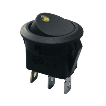 KCD1-8-101EN Y/B 220V Перемикач 1 клав. круглий жовтий з підсвічуванням TNSy, TNSy5500751