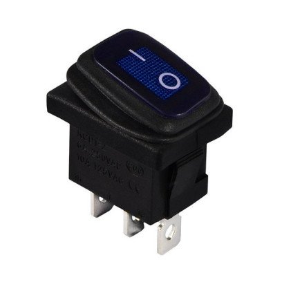 KCD1-2-101WN BL/B 220V Перемикач 1 клав. (синій) вологозахищений з підсвічуванням TNSy, TNSy5500693