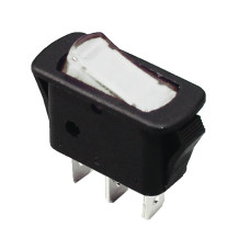 KCD3-101N-12 W/B 220V Перемикач 1 клав. білий з підсвічуванням TNSy