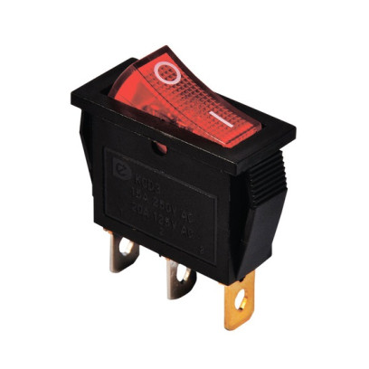 KCD3-101N R/B 220V Перемикач 1 клав. червоний з підсвіткою TNSy, TNSy5500838
