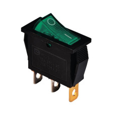 KCD3-101N G/B 220V Перемикач 1 клав. зелений з підсвічуванням TNSy