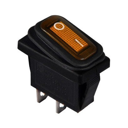 KCD3-101WN YL/B 220V Перемикач 1 клав. вологозахищений жовтий з підсвічуванням TNSy, TNSy5500848