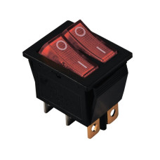 KCD2-2101N R+R/B 220V Перемикач 2 клав. червоний з підсвіткою TNSy