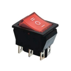 KCD2-203N R/B 220V Перемикач 1 клав. перекидний червоний з підсвічуванням TNSy